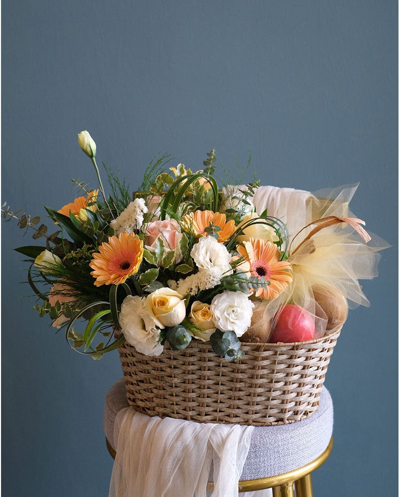 Nature Rebound Fruit & Flower Basket by Bamboo Green Florist, Penang