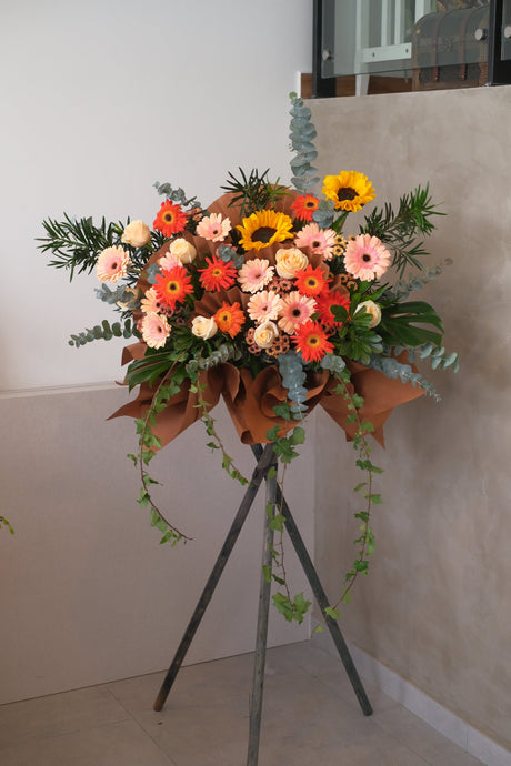 Orange Spark Grand Opening Flowers by Bamboo Green Florist, Penang