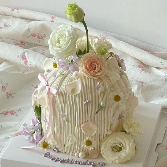Pastel Garden Floral Cake by Bamboo Green Florist, Penang