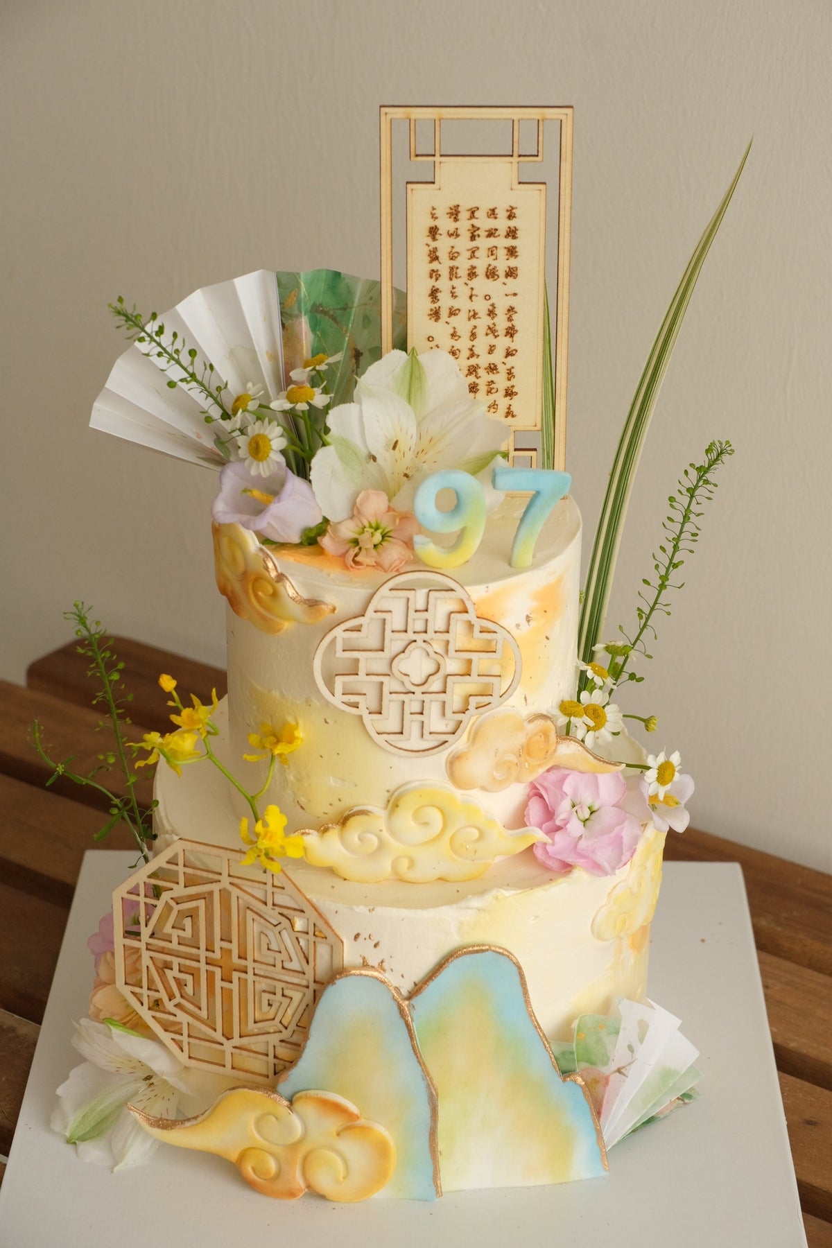 Chinese Longevity Cake - Pastels by Bamboo Green Florist, Penang, photo 2