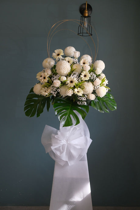 Peacefully Condolence Wreath by Bamboo Green Florist, Penang