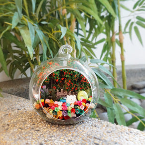 Penguin and Bear preserved flower terrarium