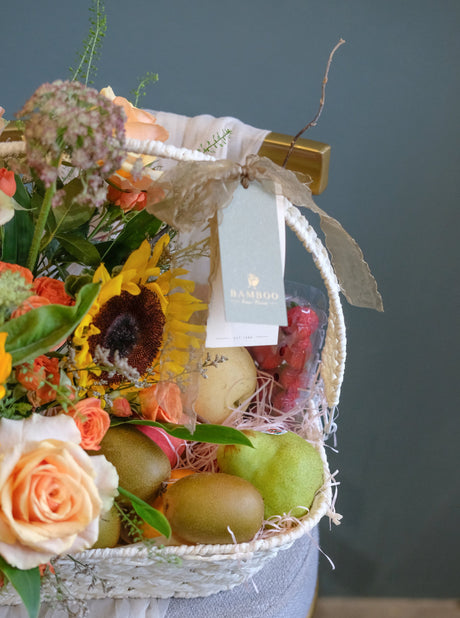 Perk Me Up Fruit & Flower Basket by Bamboo Green Florist, Penang, photo 2