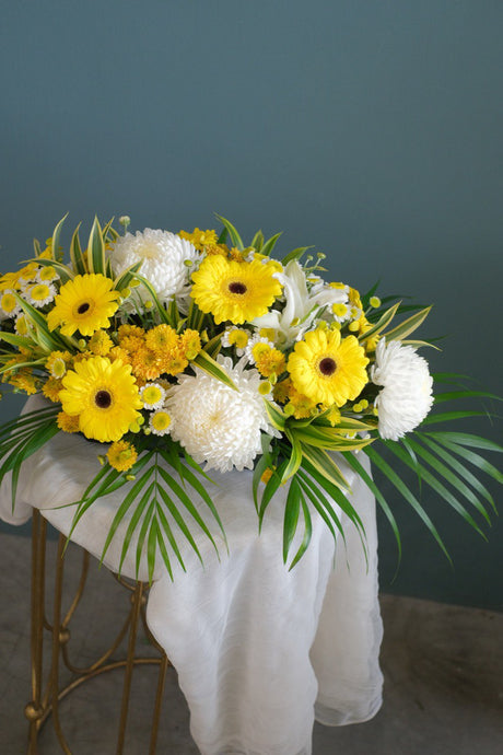 Funeral Casket Spray Condolence Wreath by Bamboo Green Florist, Penang, photo 4