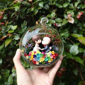 Playful Couple preserved flower terrarium