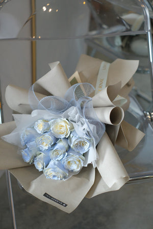 Powder Blue Rose Bouquet by Bamboo Green Florist, Penang