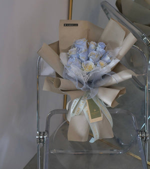 Powder Blue Rose Bouquet by Bamboo Green Florist, Penang, photo 2