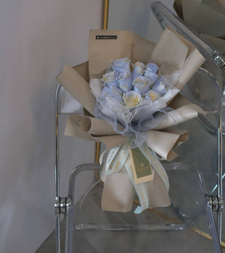 Powder Blue Rose Bouquet by Bamboo Green Florist, Penang, photo 2