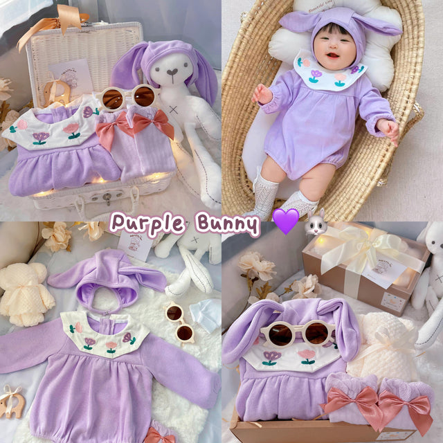 Purple Bunny baby gift set for newborns and baby showers in Malaysia