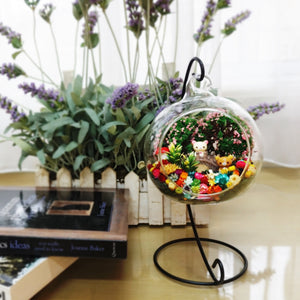 Relaxed Bear preserved flower terrarium