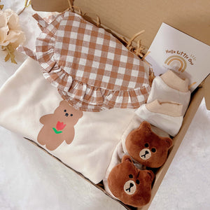 Sweater Bear standard baby gift box with long-sleeve bear sweater romper