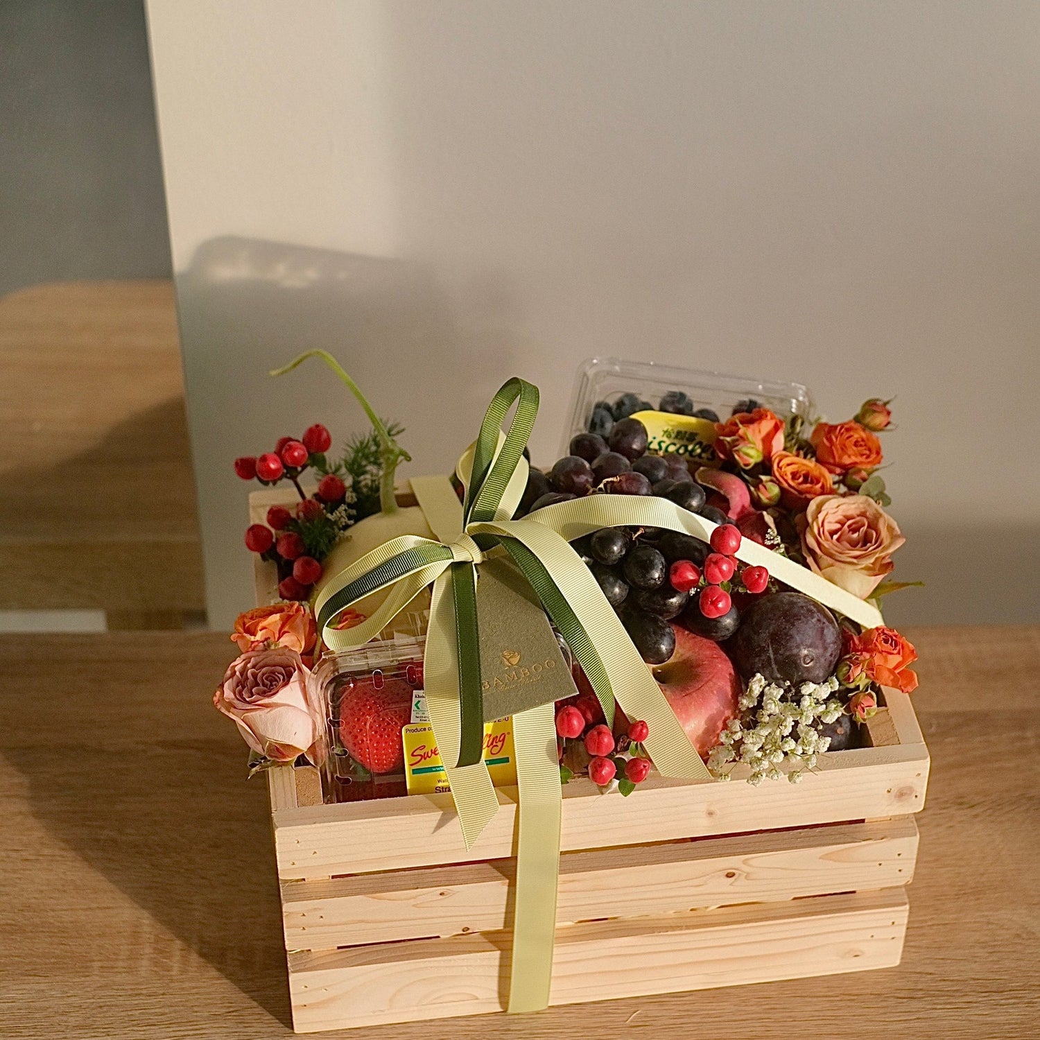 The Covent Fruit Co Fruit & Flower Basket by Bamboo Green Florist, Penang