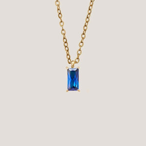 Verity Blue Sapphire Pendant Gold Necklace by GUNG by Bamboo Green Florist, Penang