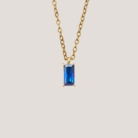 Verity Blue Sapphire Pendant Gold Necklace by GUNG by Bamboo Green Florist, Penang