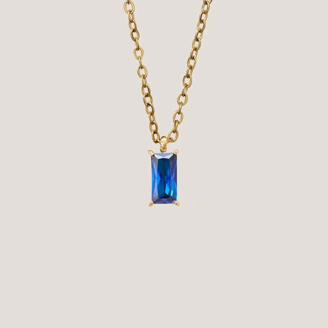 Verity Blue Sapphire Pendant Gold Necklace by GUNG by Bamboo Green Florist, Penang