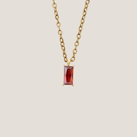 Verity Ruby Pendant Gold Necklace by GUNG by Bamboo Green Florist, Penang