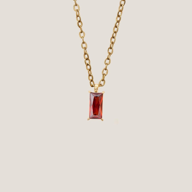 Verity Ruby Pendant Gold Necklace by GUNG by Bamboo Green Florist, Penang