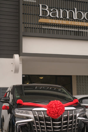 Wedding Car Decor - Traditional Chinese Hydrangea Tie by Bamboo Green Florist, Penang, photo 2