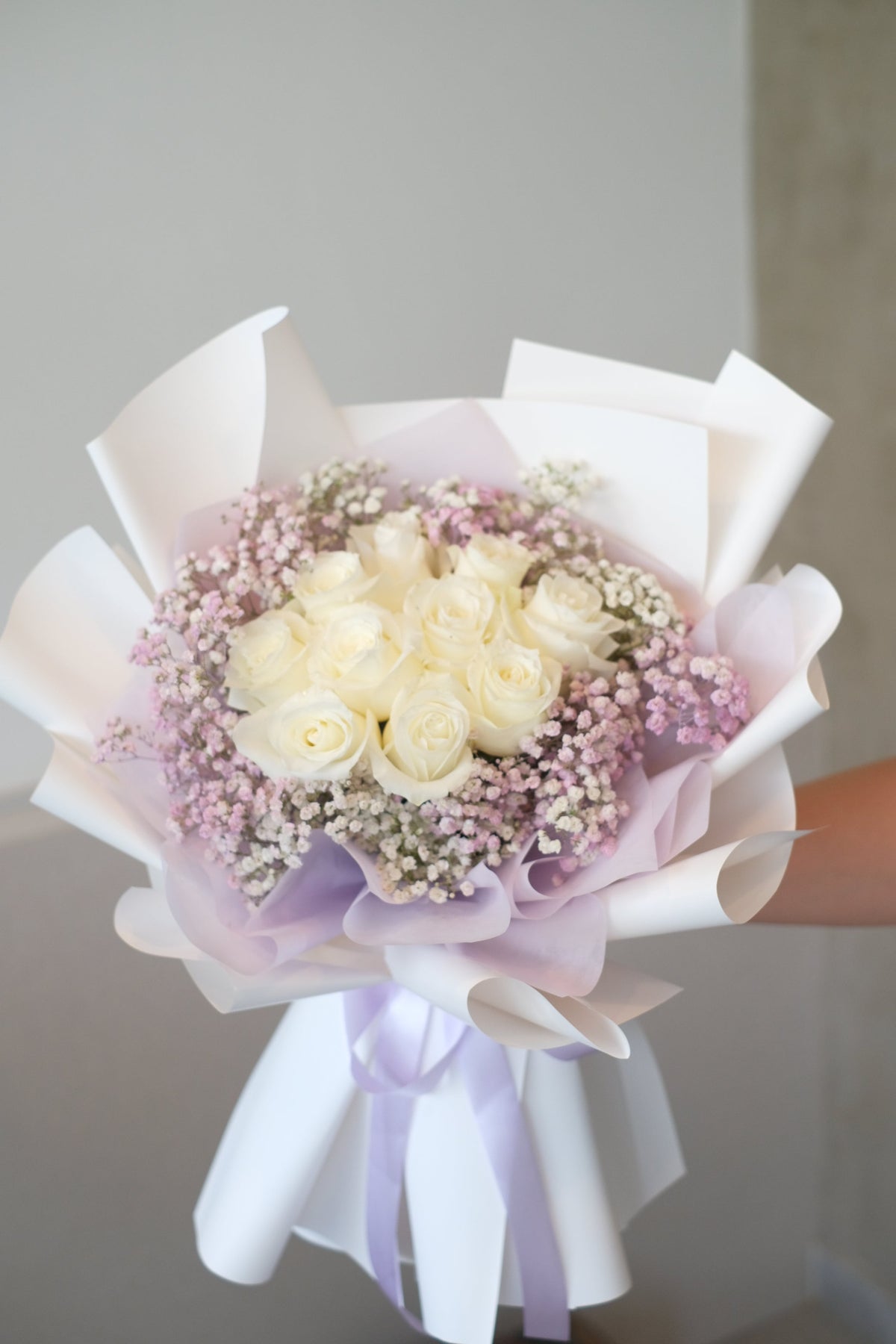 White Fiore Rose Bouquet by Bamboo Green Florist, Penang, photo 2