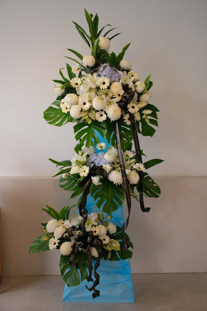 Wispy Bits Condolence Wreath by Bamboo Green Florist, Penang