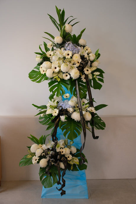 Wispy Bits Condolence Wreath by Bamboo Green Florist, Penang